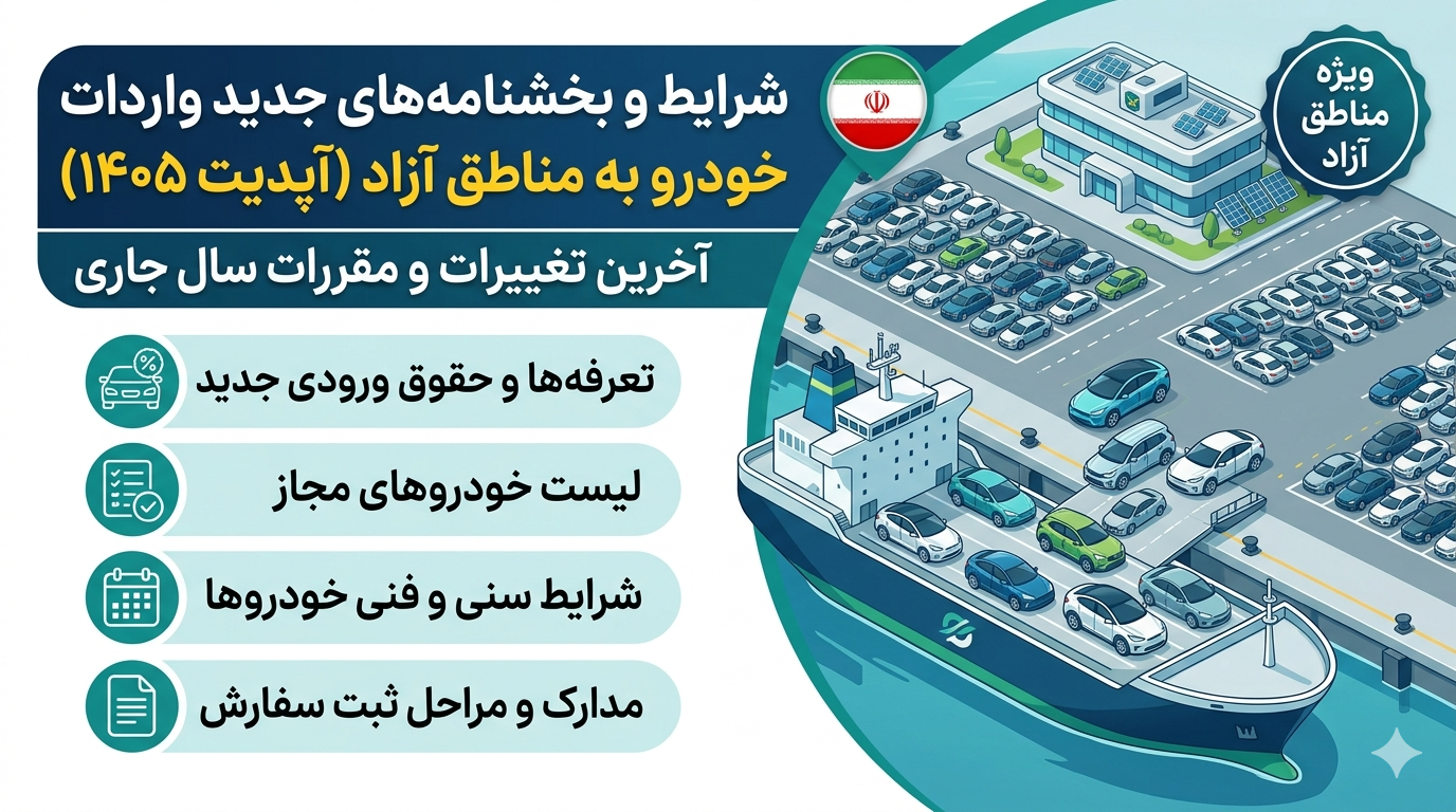 شرایط و بخشنامه‌های جدید واردات خودرو به مناطق آزاد (آپدیت ۱۴۰۵)