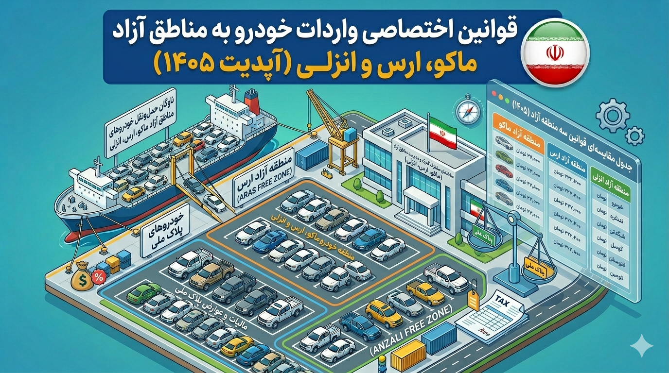 قوانین اختصاصی واردات خودرو به مناطق آزاد ماکو، ارس و انزلی (آپدیت ۱۴۰۵)