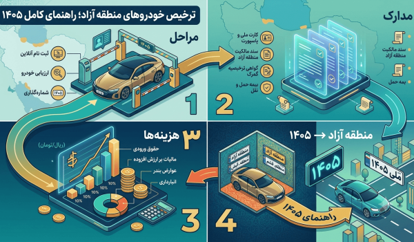 ترخیص خودروهای منطقه آزاد؛ راهنمای کامل مراحل، مدارک و هزینههای ترخیص در ۱۴۰۵