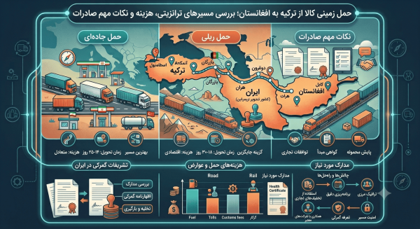 حمل زمینی کالا از ترکیه به افغانستان؛ بررسی مسیرهای ترانزیتی، هزینه و نکات مهم صادرات