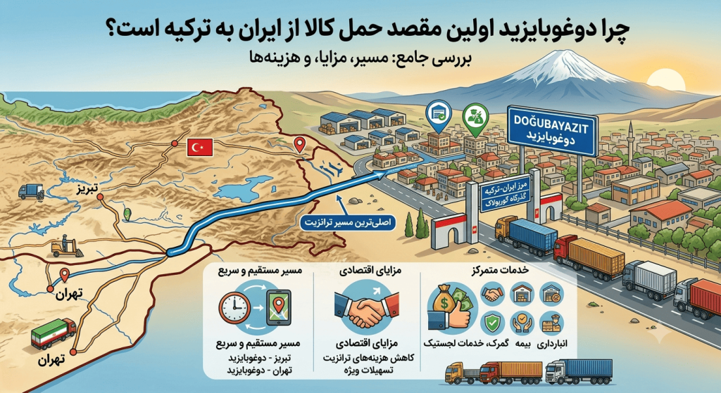 چرا دوغوبایزید اولین مقصد حمل کالا از ایران به ترکیه است؟ بررسی مسیر، مزایا و هزینه‌ها
