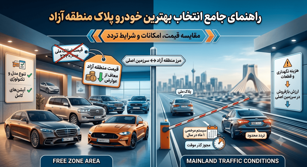 چگونه بهترین خودرو پلاک منطقه آزاد را انتخاب کنیم؟ مقایسه قیمت، امکانات و شرایط تردد