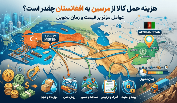 هزینه حمل کالا از مرسین به افغانستان چقدر است؟ عوامل مؤثر بر قیمت و زمان تحویل