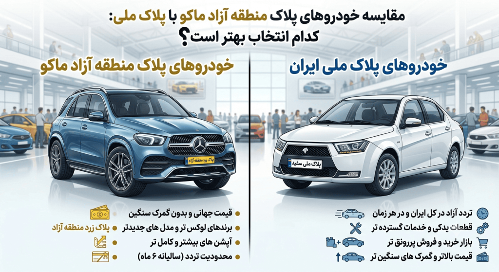 مقایسه خودروهای پلاک منطقه آزاد ماکو با خودروهای پلاک ملی؛ کدام انتخاب بهتری است؟