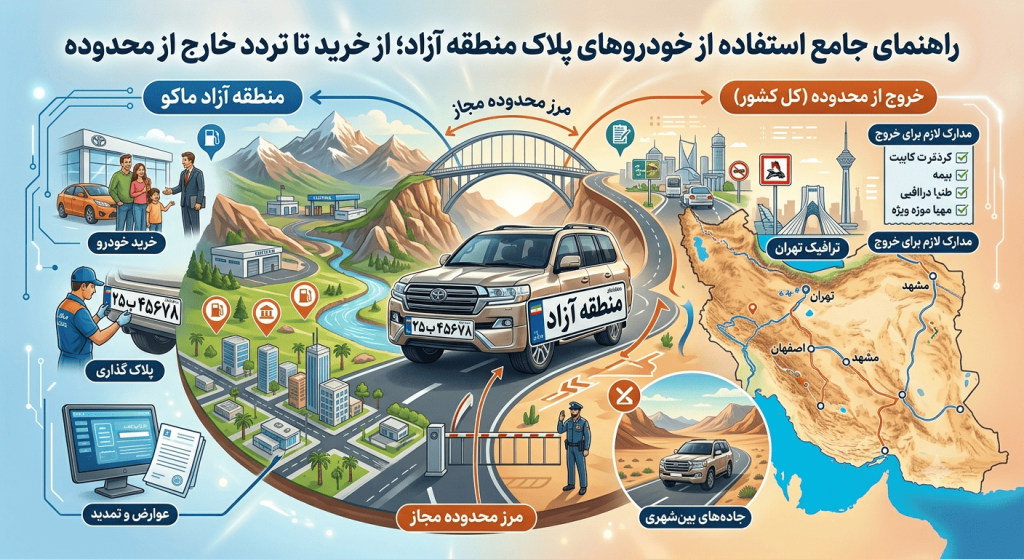 راهنمای جامع استفاده از خودروهای پلاک منطقه آزاد؛ از خرید تا تردد خارج از محدوده
