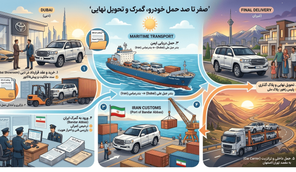 خودروی خریداری‌شده در دبی چگونه به ایران می‌رسد؟ صفر تا صد حمل خودرو، گمرک و تحویل نهایی