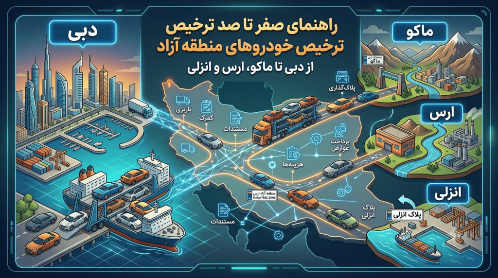راهنمای صفر تا صد ترخیص خودروهای منطقه آزاد؛ از دبی تا ماکو، ارس و انزلی
