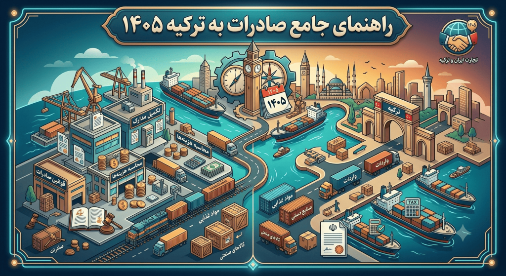 صادرات به ترکیه از ایران در سال ۱۴۰۵ | راهنمای کامل مدارک، هزینه‌ها و قوانین صادرات کالا