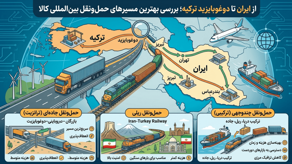 از ایران تا دوغوبایزید ترکیه؛ بررسی بهترین مسیرهای حمل‌ونقل بین‌المللی کالا
