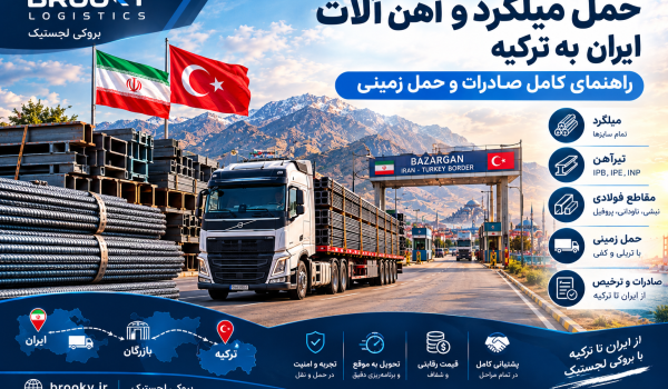 حمل میلگرد و آهن آلات ایران به ترکیه | راهنمای کامل صادرات و حمل زمینی