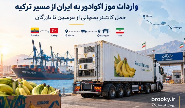 واردات موز اکوادور به ایران از مسیر ترکیه | حمل کانتینر یخچالی از مرسین تا بازرگان