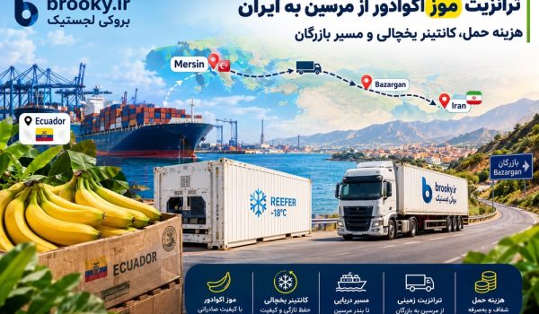 ترانزیت موز اکوادور از مرسین به ایران | هزینه حمل، کانتینر یخچالی و مسیر بازرگان