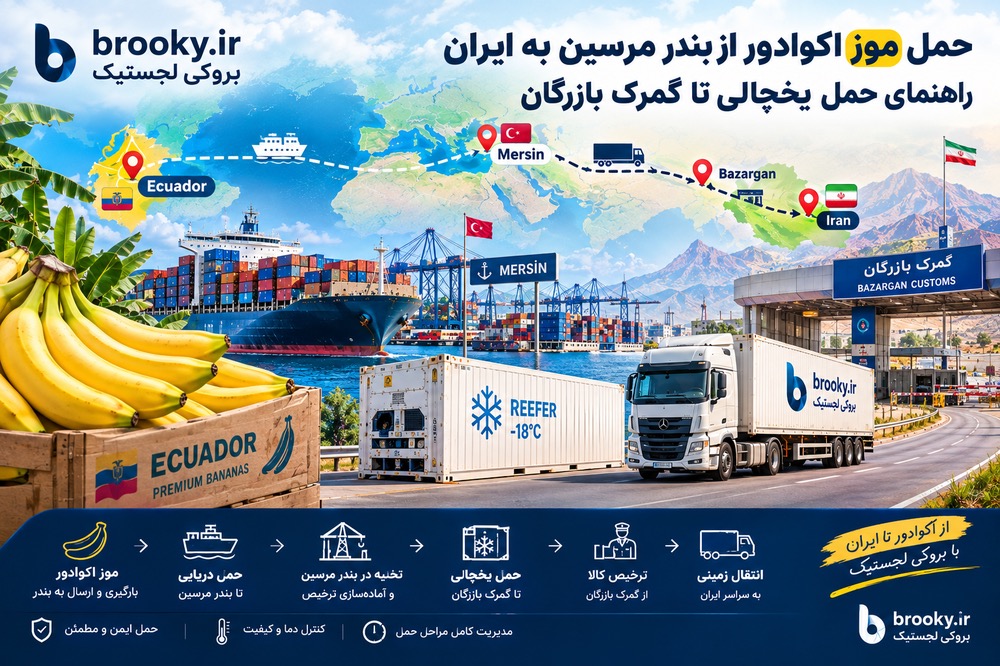 حمل موز اکوادور از بندر مرسین به ایران | راهنمای حمل یخچالی تا گمرک بازرگان