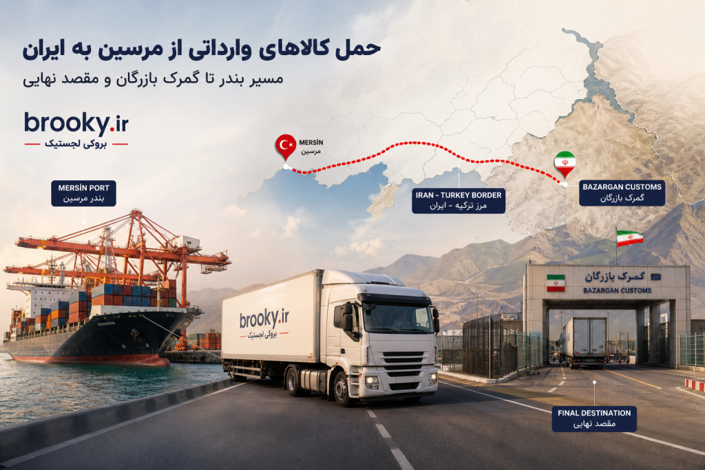 حمل کالاهای وارداتی از مرسین به ایران | مسیر بندر تا گمرک بازرگان و مقصد نهایی