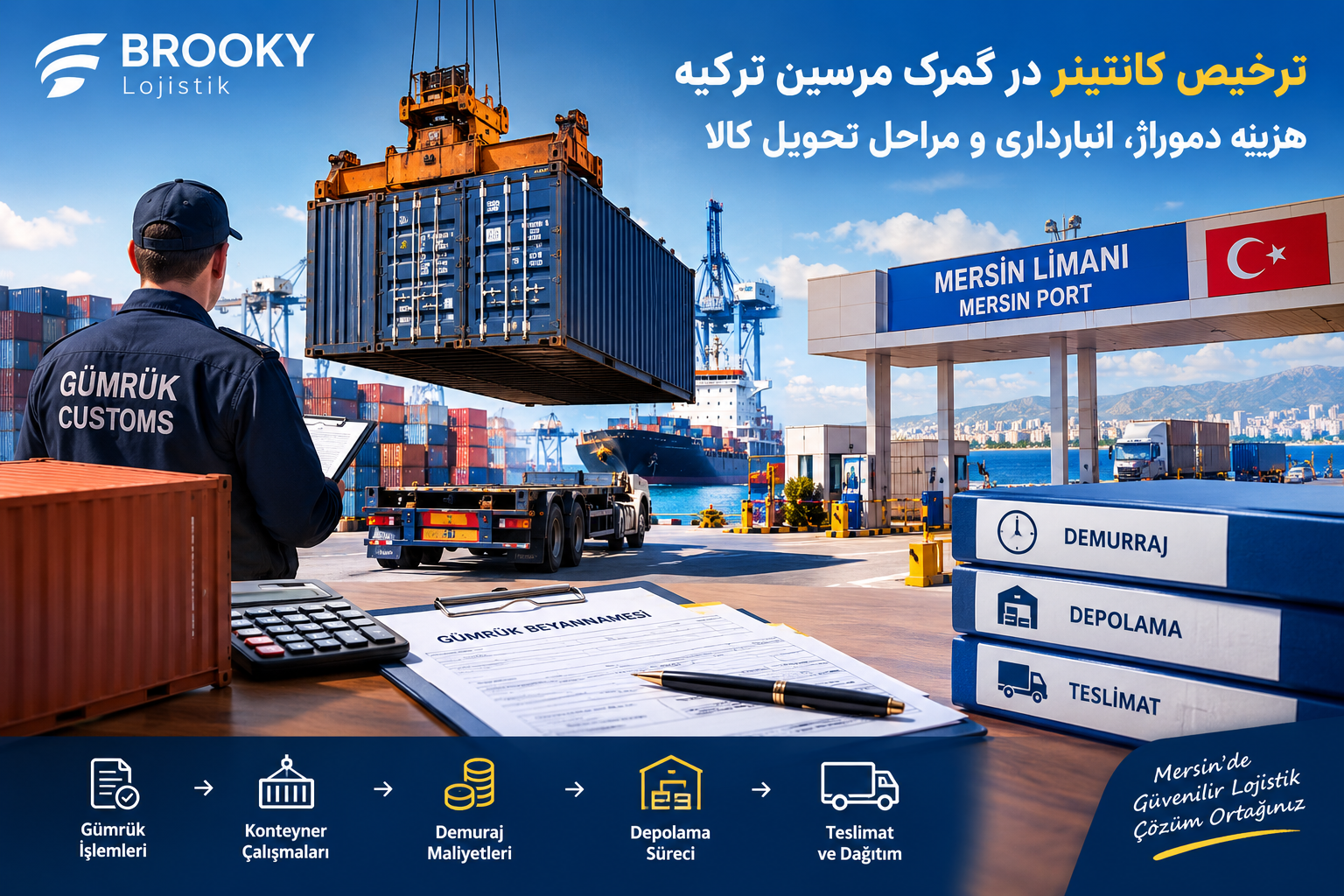 ترخیص کانتینر در گمرک مرسین ترکیه | هزینه دموراژ، انبارداری و مراحل تحویل کالا